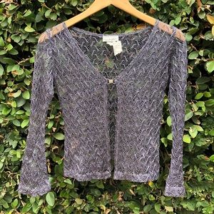 Vintage silvery blue lacy cardigan